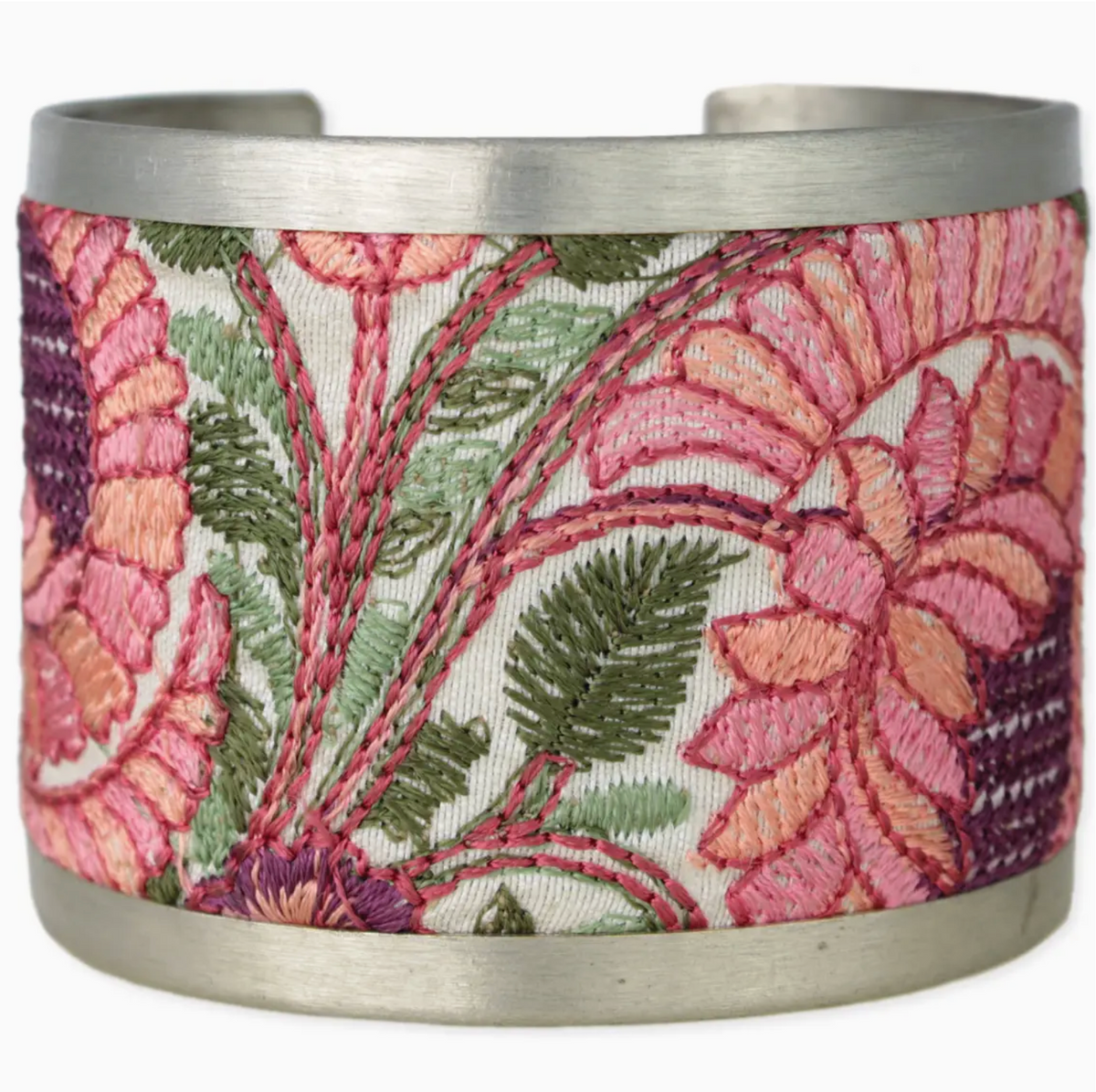 Vintage Garden Embroidered Cuff Bracelet
