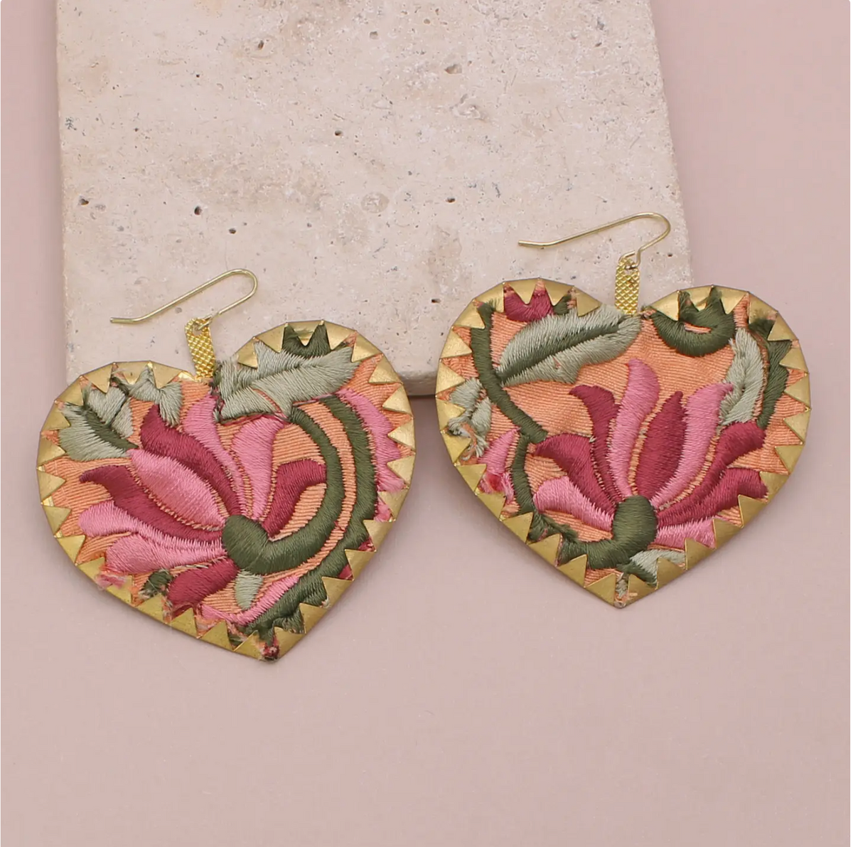 Vintage Garden Embroidered Earrings