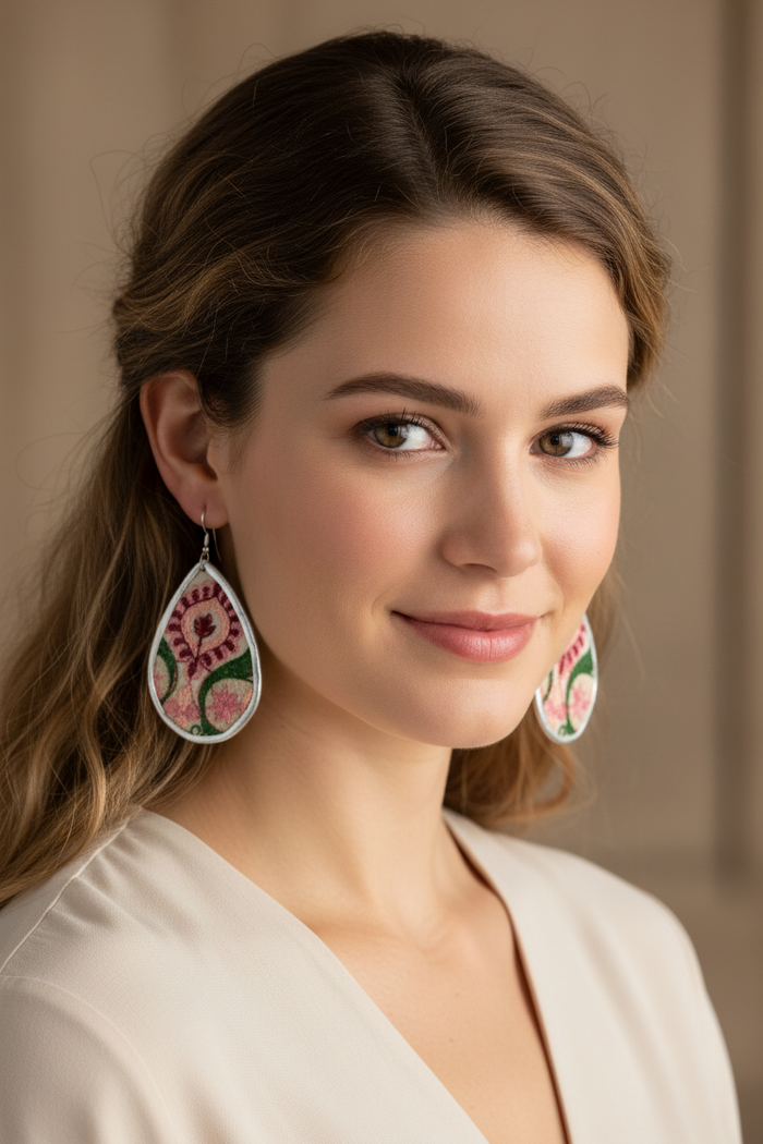 Isabella Embroidered Earrings