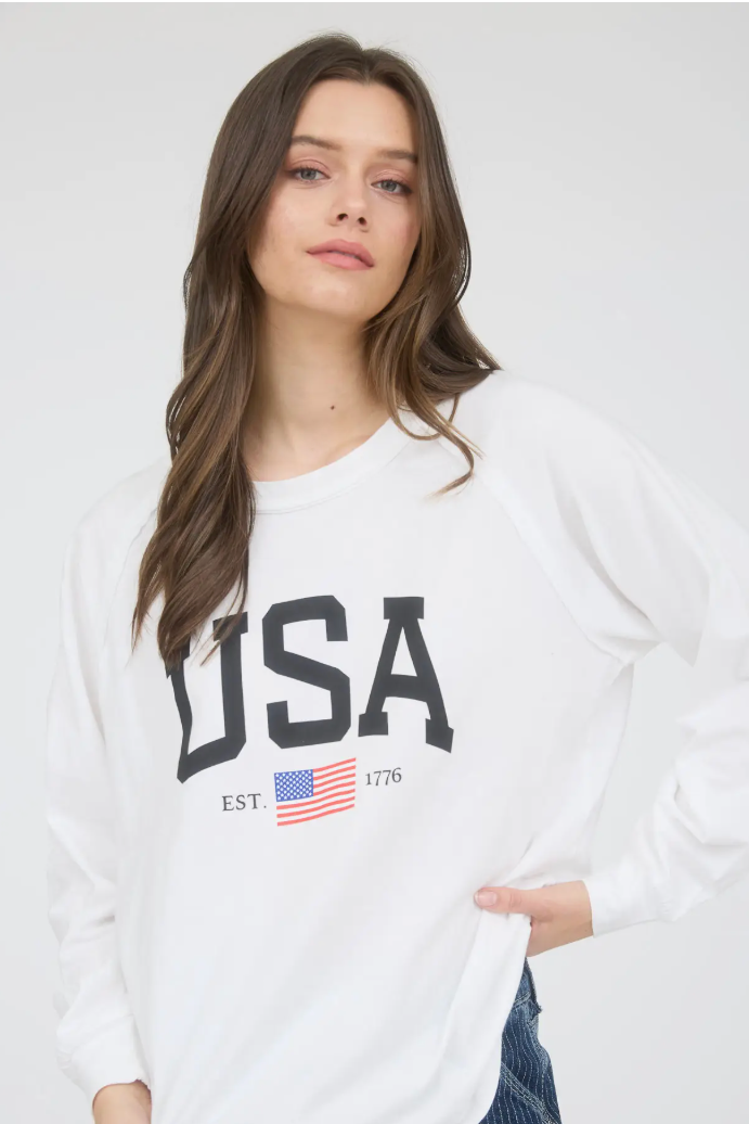 USA Raglan Long Sleeve Top