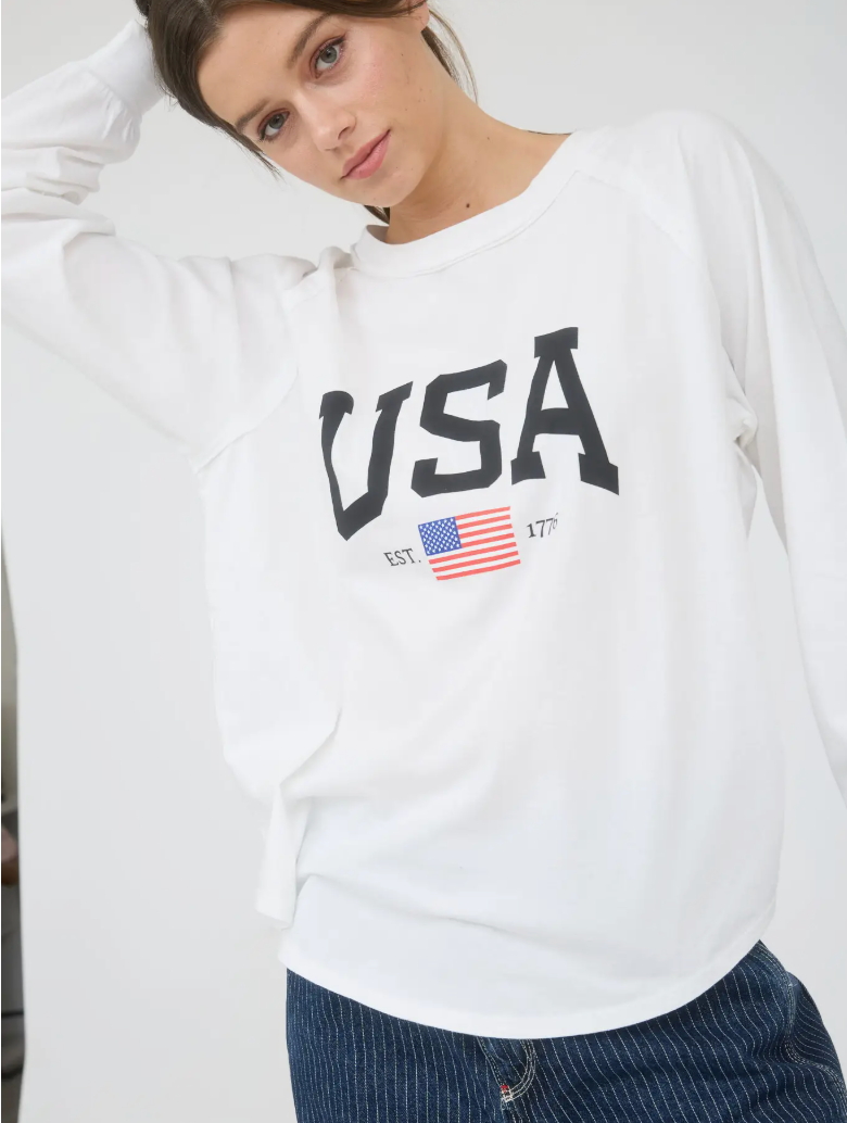 USA Raglan Long Sleeve Top