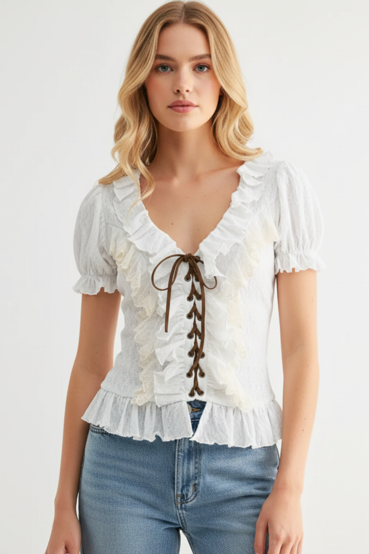 Miranda Lace-Up Top | Arrival 6/5