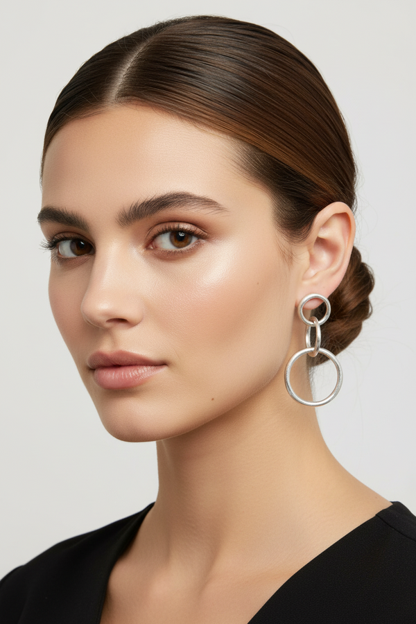 Make A Circle Pewter Earrings