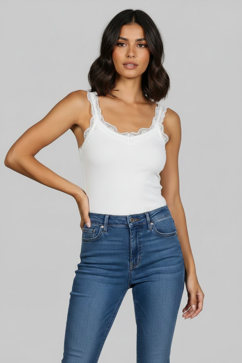 Kacey Lace Trimmed Tank | Arrival 6/7