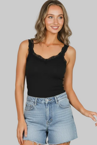 Kacey Lace Trimmed Tank | Arrival 6/12