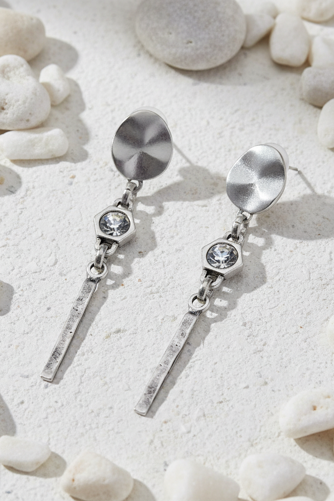 Black Tie Pewter Earrings | Arrival 7/24
