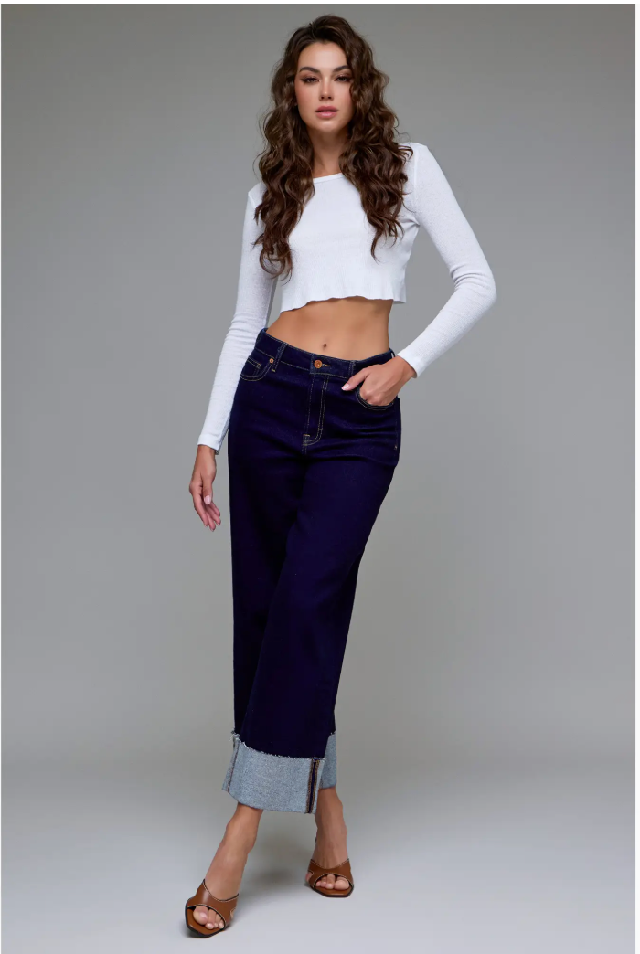 Midnight Blues Cuffed Jean