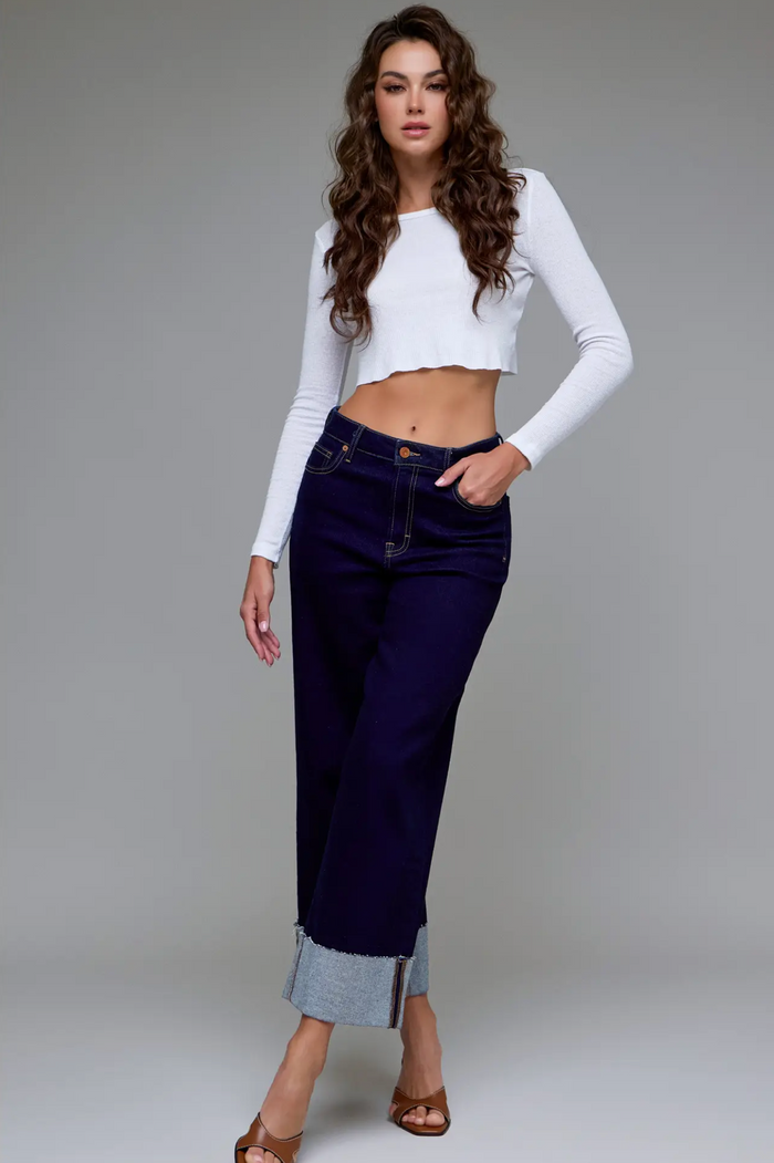 Midnight Blues Cuffed Jean