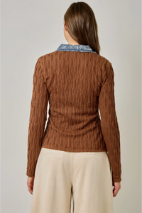 Sloane Henley Top | Chestnut | Arrival 8/19
