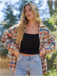 Sunset Plaid Top