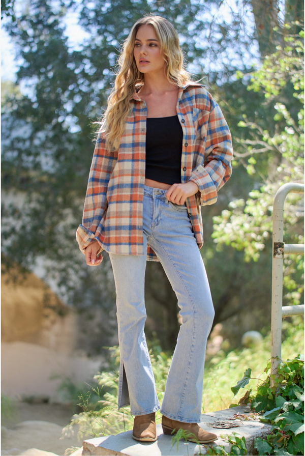 Sunset Plaid Top
