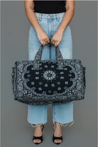 Bandana Print Duffel Bag - Black