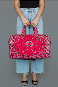 Bandana Print Duffel Bag - Red