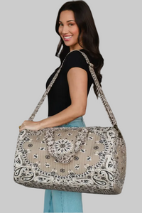 Bandana Print Duffel Bag - Sand