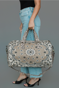 Bandana Print Duffel Bag - Sand