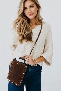 Shelby Suede Phone Bag | Chocolate
