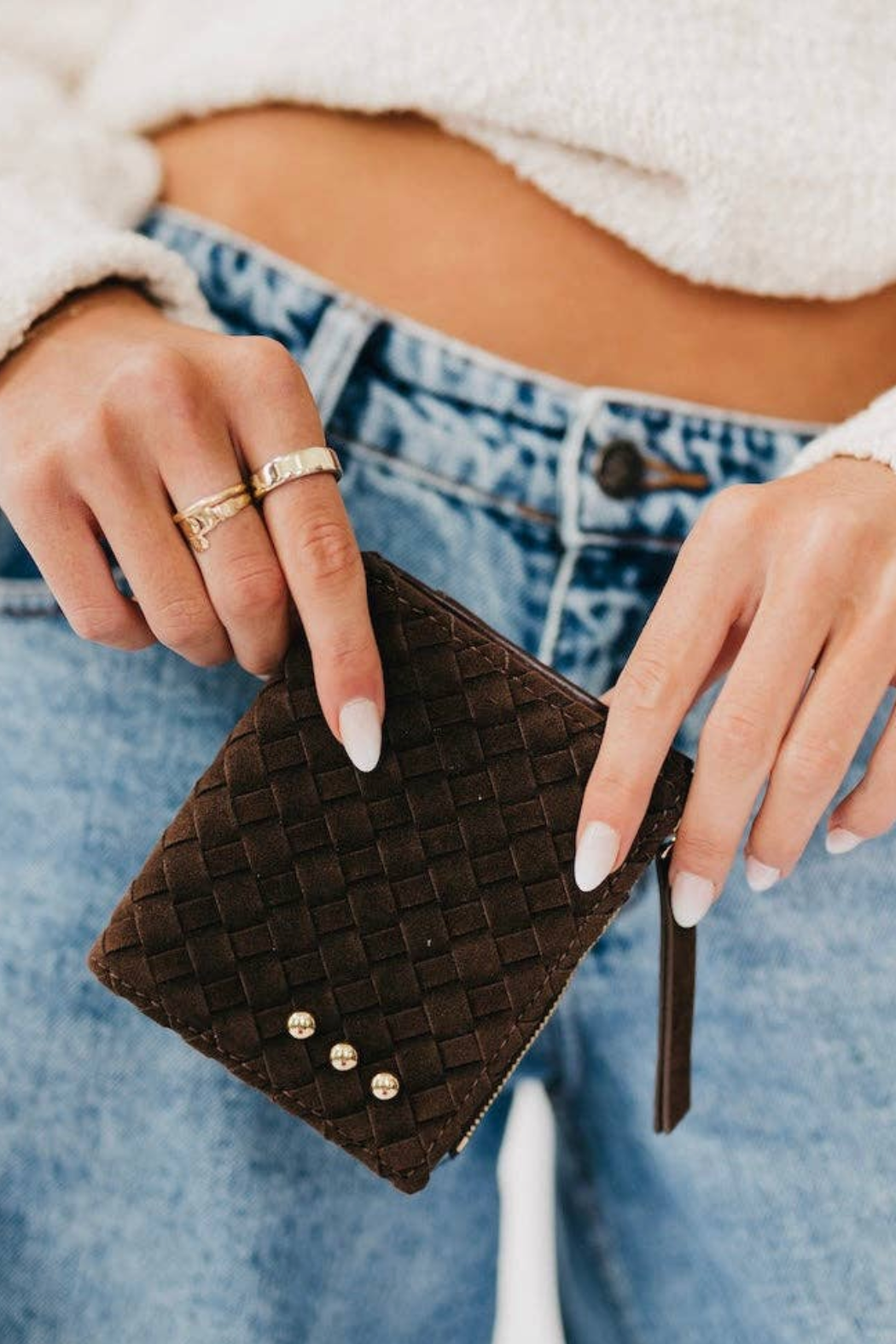 Kat Suede Wallet | Chocolate