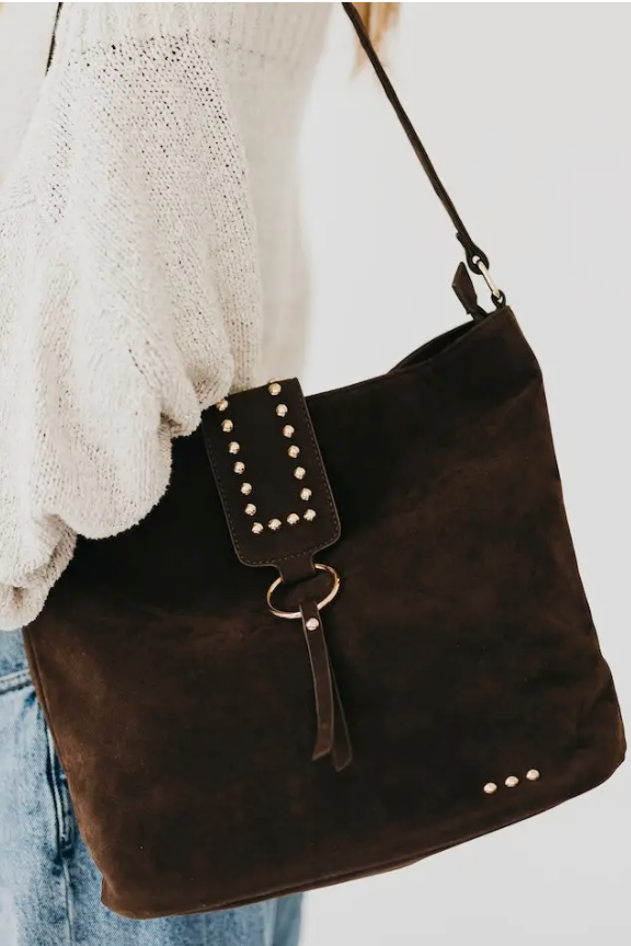 Rosemary Suede Bag | Chocolate | Arrival 9/30
