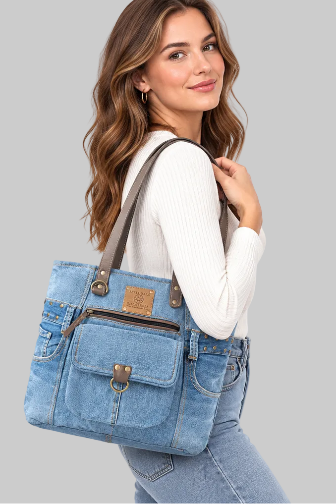 Ashley Denim Tote Bag | Arrival 9/30
