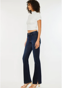 Midnight Side Slit Flare Jean