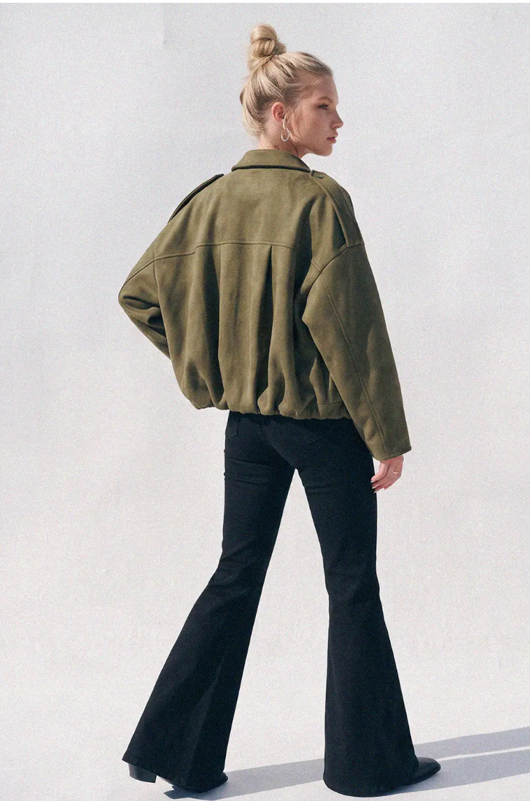 Night Shift Suede Jacket | Olive | Arrival  10/9