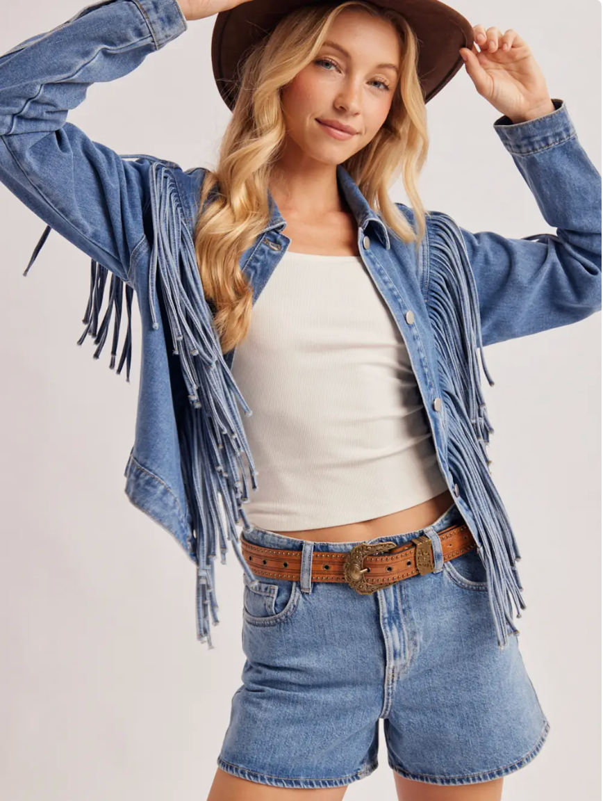 Aspen Fringe Denim Jacket | Arrival 10/23