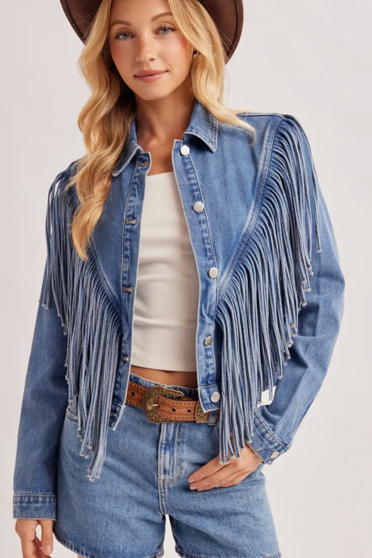 Aspen Fringe Denim Jacket | Arrival 10/23