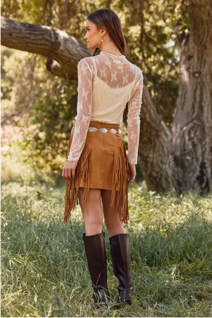 Kinsley Fringe Skirt | Black