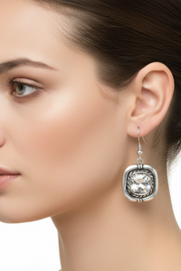 Marlow Crystal & Pewter Earrings
