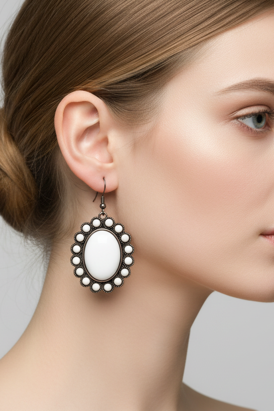 Blossom White Turquoise Earrings