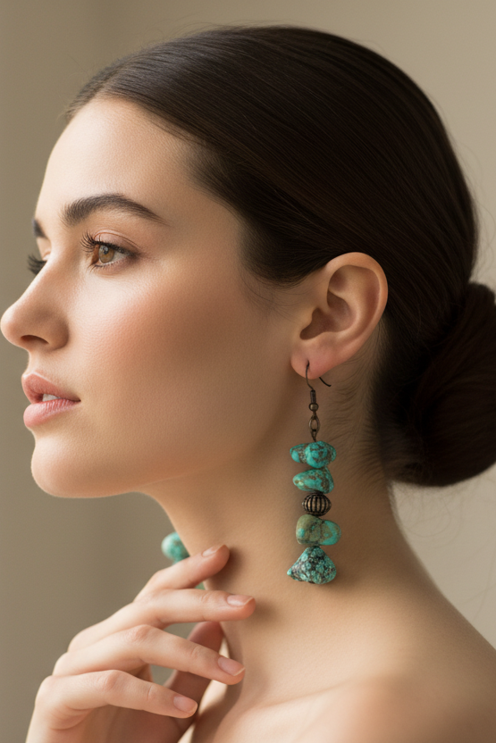 Stacked Turquoise Earrings