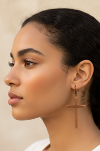 Copper Cross Earrings