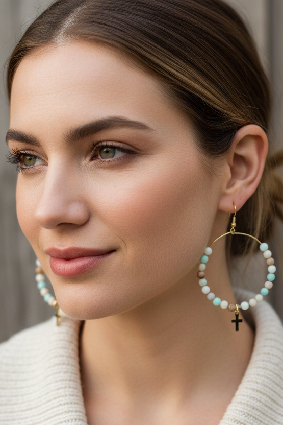 Beaded Hoop Earrings