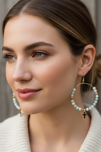 Beaded Hoop Earrings