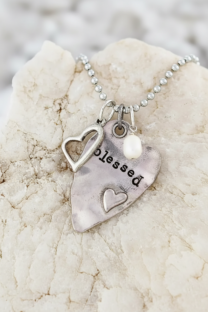 Blessed Hand Stamped Necklace