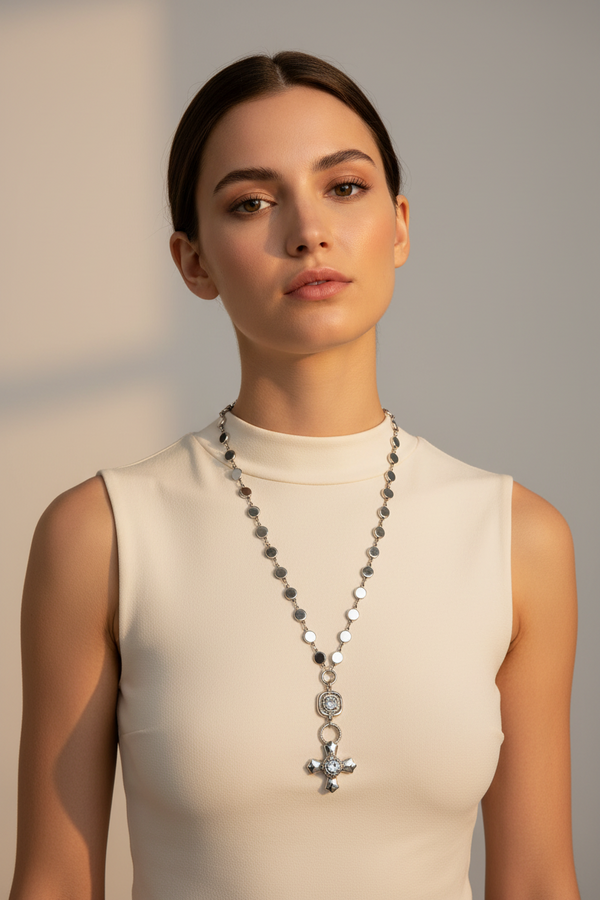 Mighty Cross Pewter Necklace | Arrival 6/9