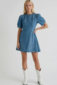 Lenox Open Back Denim Dress