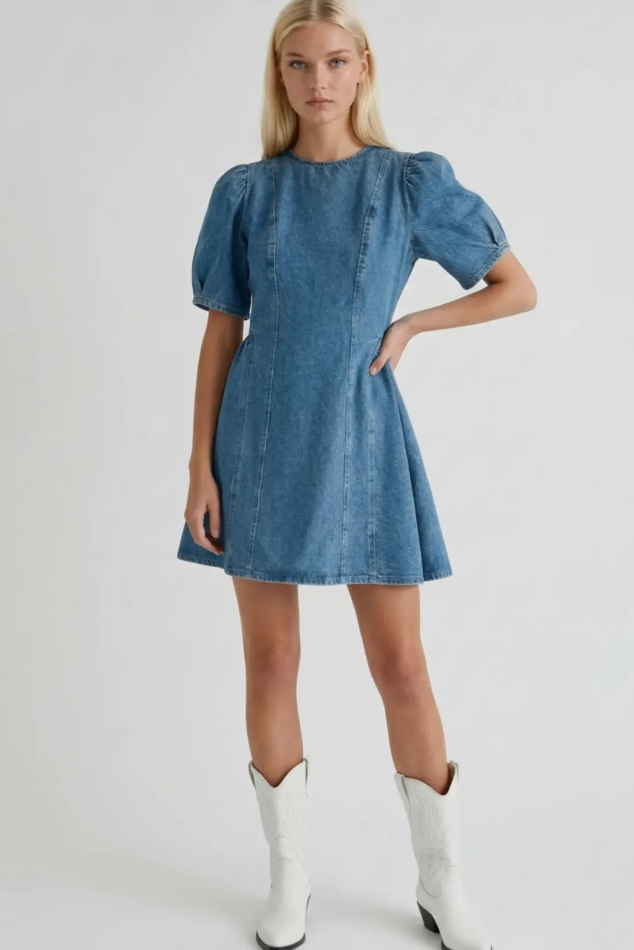 Lenox Open Back Denim Dress