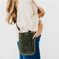 Shelby Suede Phone Bag | Olive