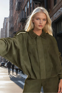 Night Shift Suede Jacket | Olive | Arrival  10/9