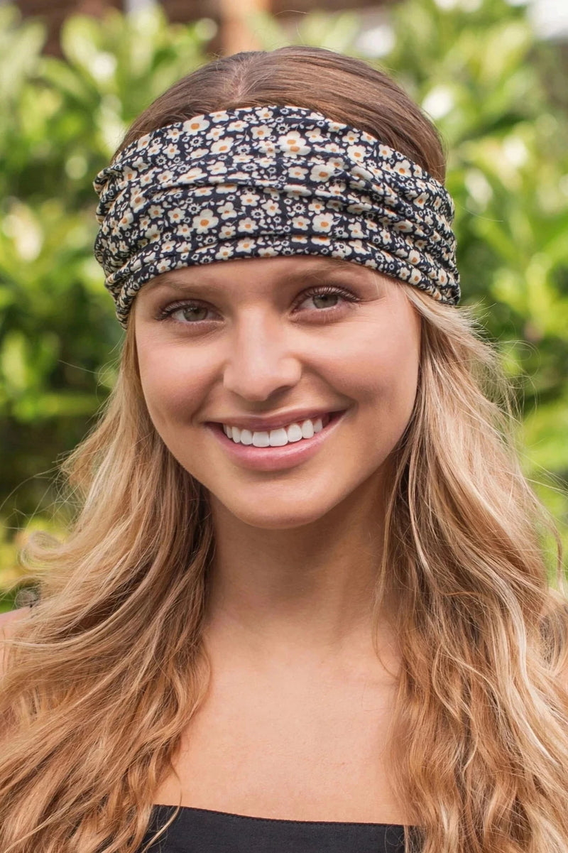 Natural Life Full Bandeau Headband - Black Floral | Arrival 8/10 - Cinderella Ranch Boutique