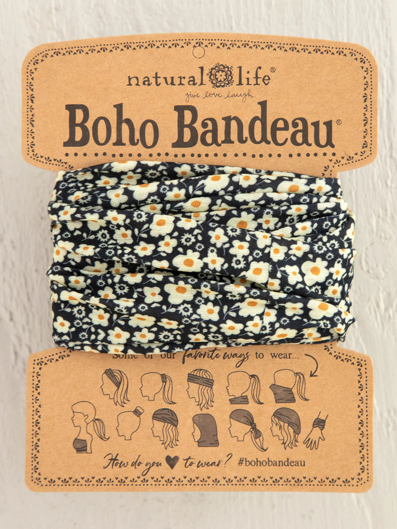 Natural Life Full Bandeau Headband - Black Floral | Arrival 8/10 - Cinderella Ranch Boutique