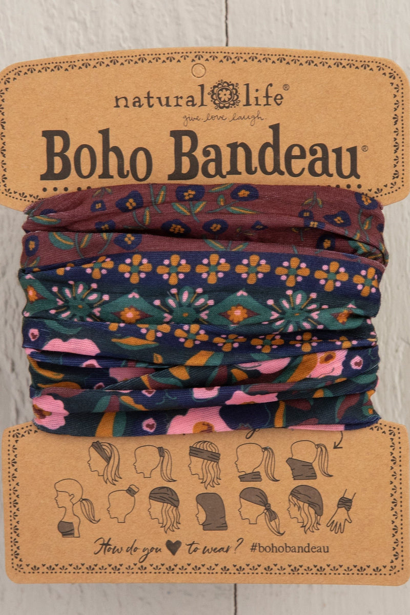 Natural Life Bandeau Headband - Wine Floral | Arrival 8/10 - Cinderella Ranch Boutique