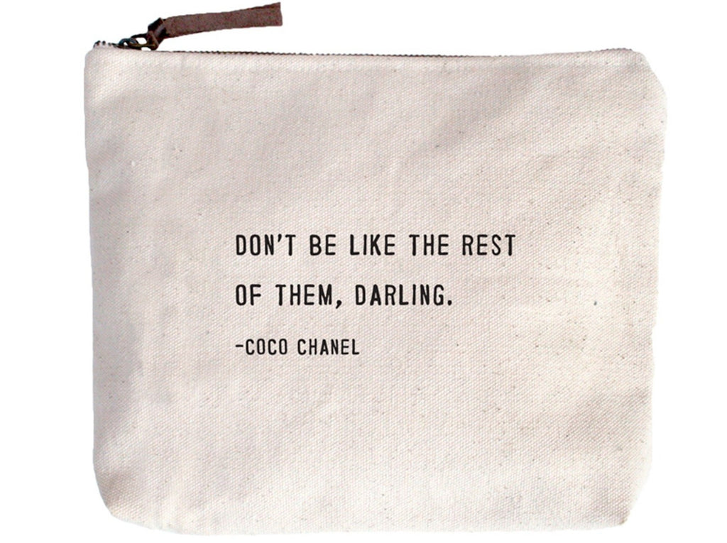Canvas Zip Bag | Don't Be Like The Rest - Cinderella Ranch Boutique