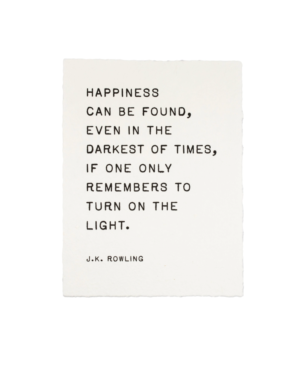 Handmade Paper Print | J.K. Rowling - Happiness - Cinderella Ranch Boutique
