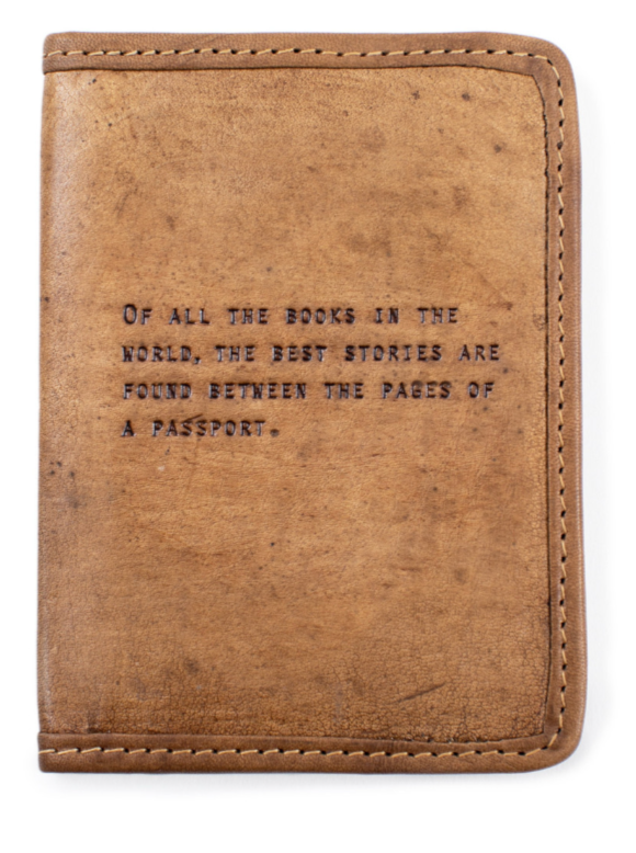 Leather Passport Cover - Of All The Books - Cinderella Ranch Boutique