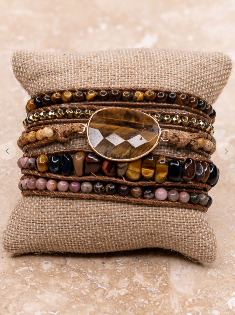 Tiger Eye Wrap Bracelet - Cinderella Ranch Boutique