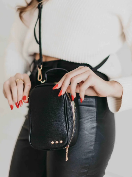 Harlow Vegan Leather Bag - Black - Cinderella Ranch Boutique