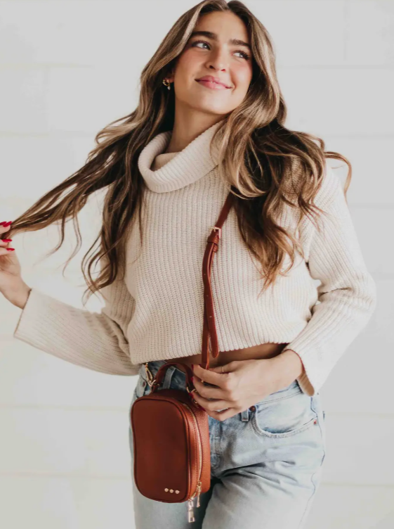 Harlow Vegan Leather Bag - Brown - Cinderella Ranch Boutique