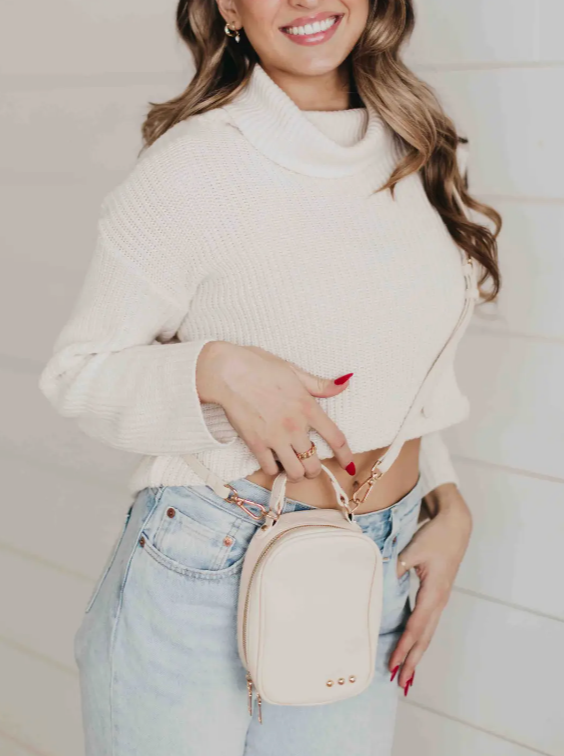Harlow Vegan Leather Bag - Cream - Cinderella Ranch Boutique